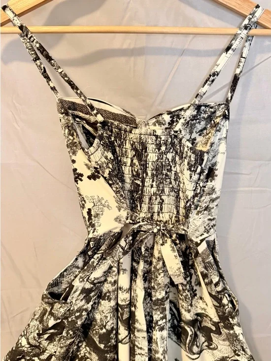 Dior Black and White Toile Midi Slip Dress - Picture 4 of 4